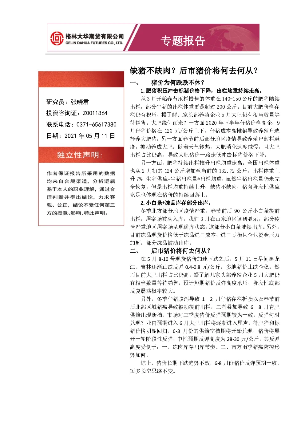 报告封面