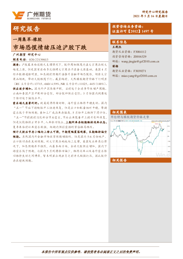 橡胶：市场恐慌情绪压迫沪胶下跌