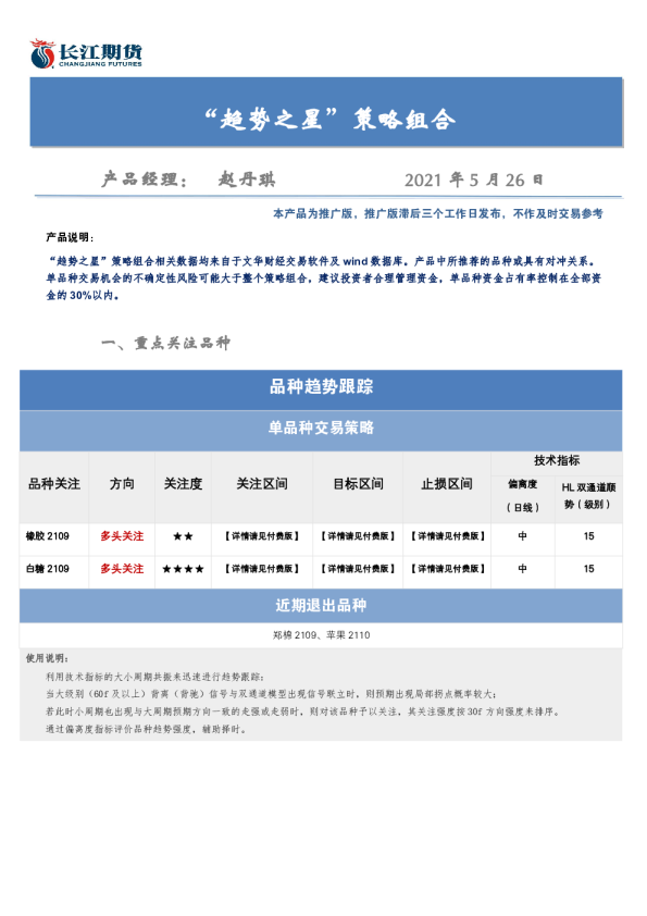 “趋势之星”策略组合