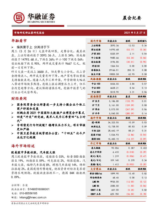 晨会纪要