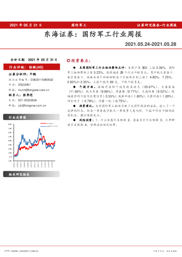 国防军工行业周报