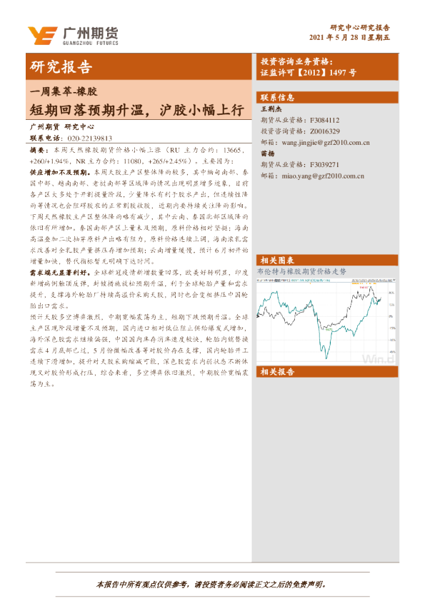 短期回落预期升温，沪胶小幅上行