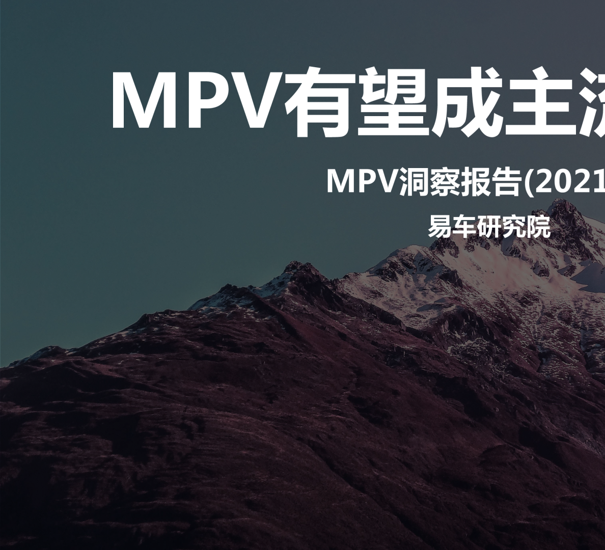 MPV洞察报告2021版