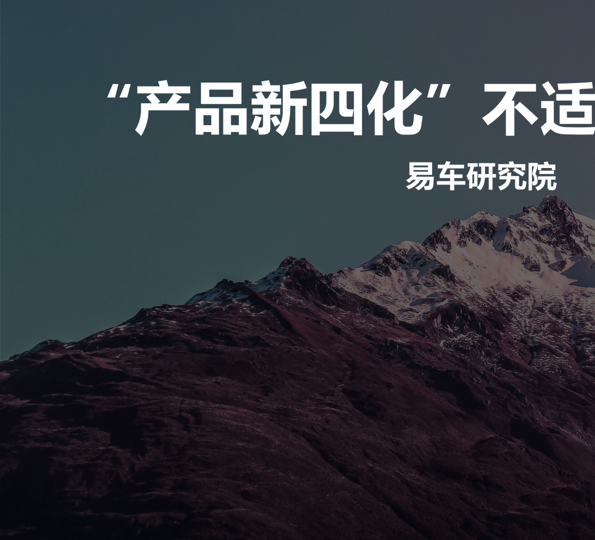 “产品新四化”不适合中国车市