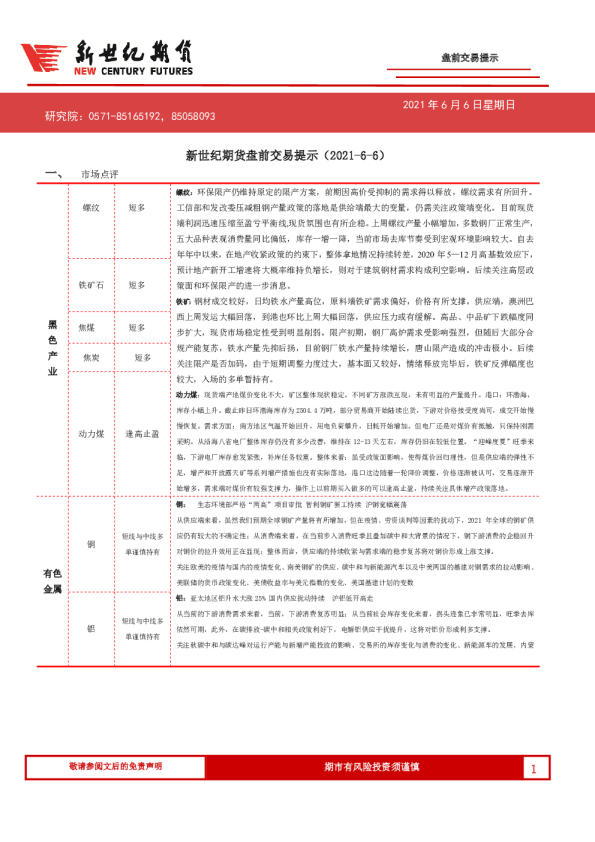 盘前交易提示