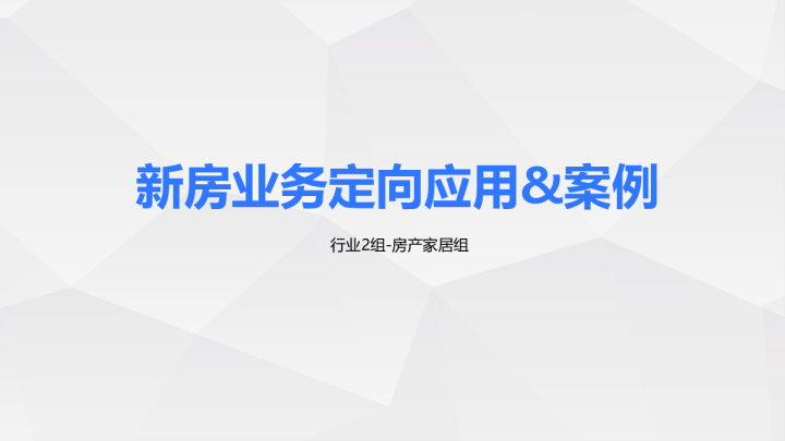 新房业务-定向应用及案例