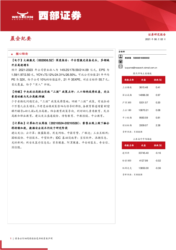 晨会纪要