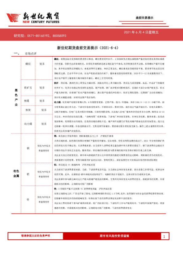 盘前交易提示