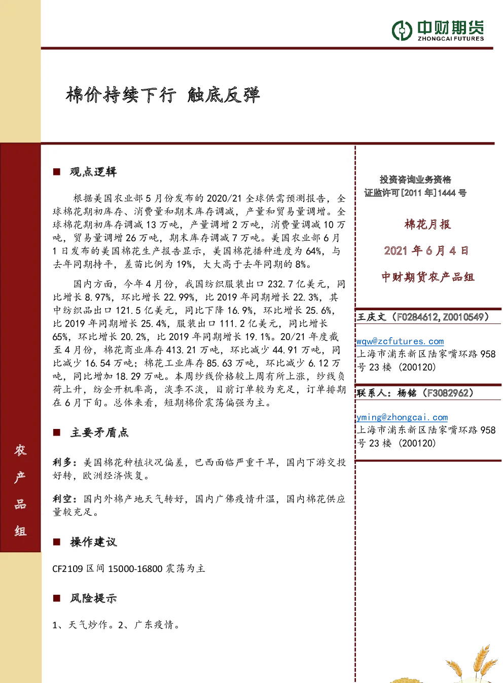 报告封面