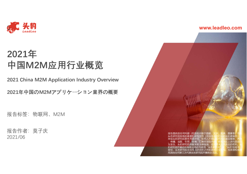 2021年中国M2M应用行业概览
