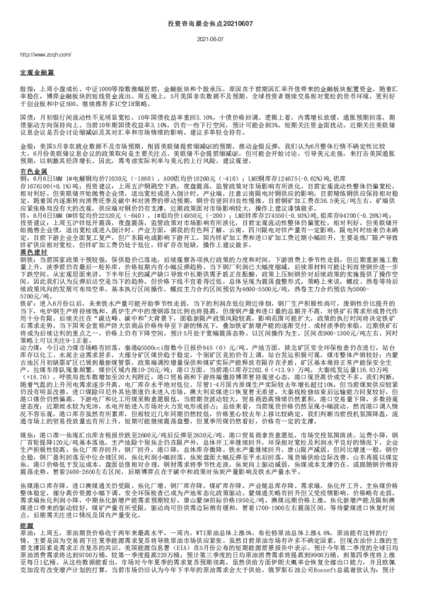 投资咨询晨会焦点