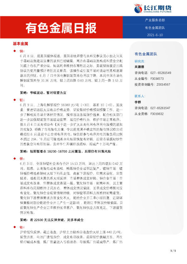 有色金属日报