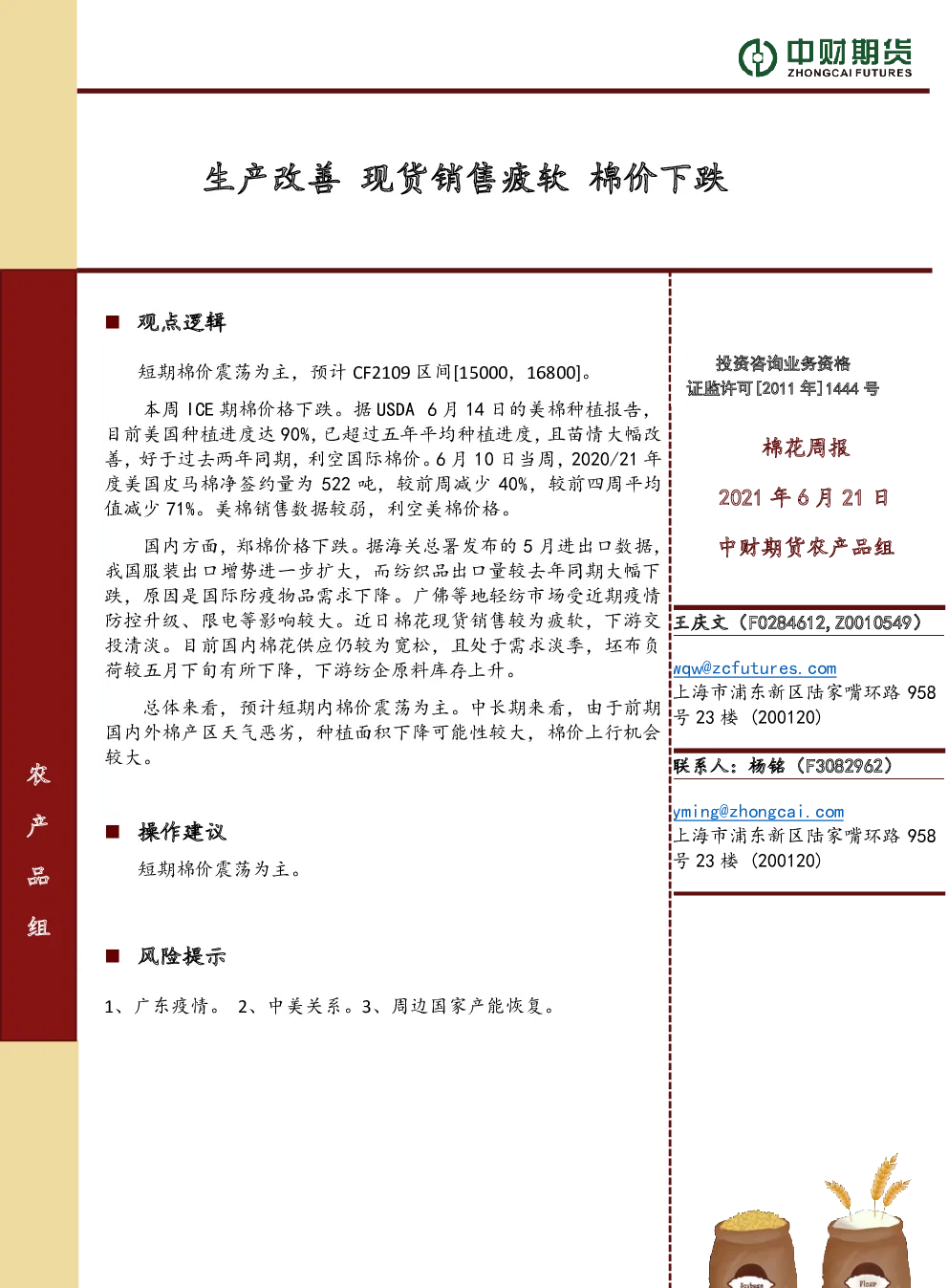 报告封面
