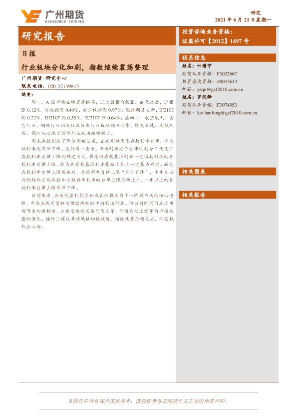 日报：行业板块分化加剧，指数继续震荡整理