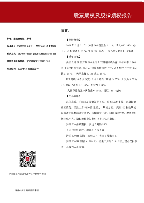 股票期权及股指期权报告