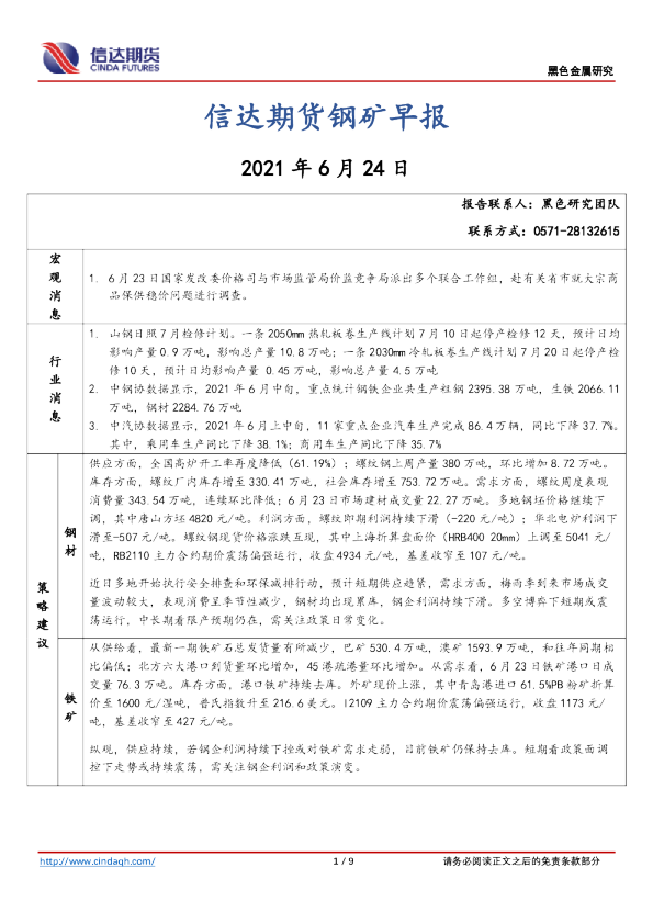 钢矿早报