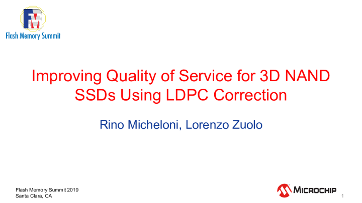 Improving Quality of Service for 3D NAND SSDs Using LDPC Correction