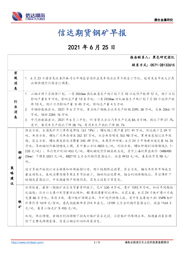钢矿早报