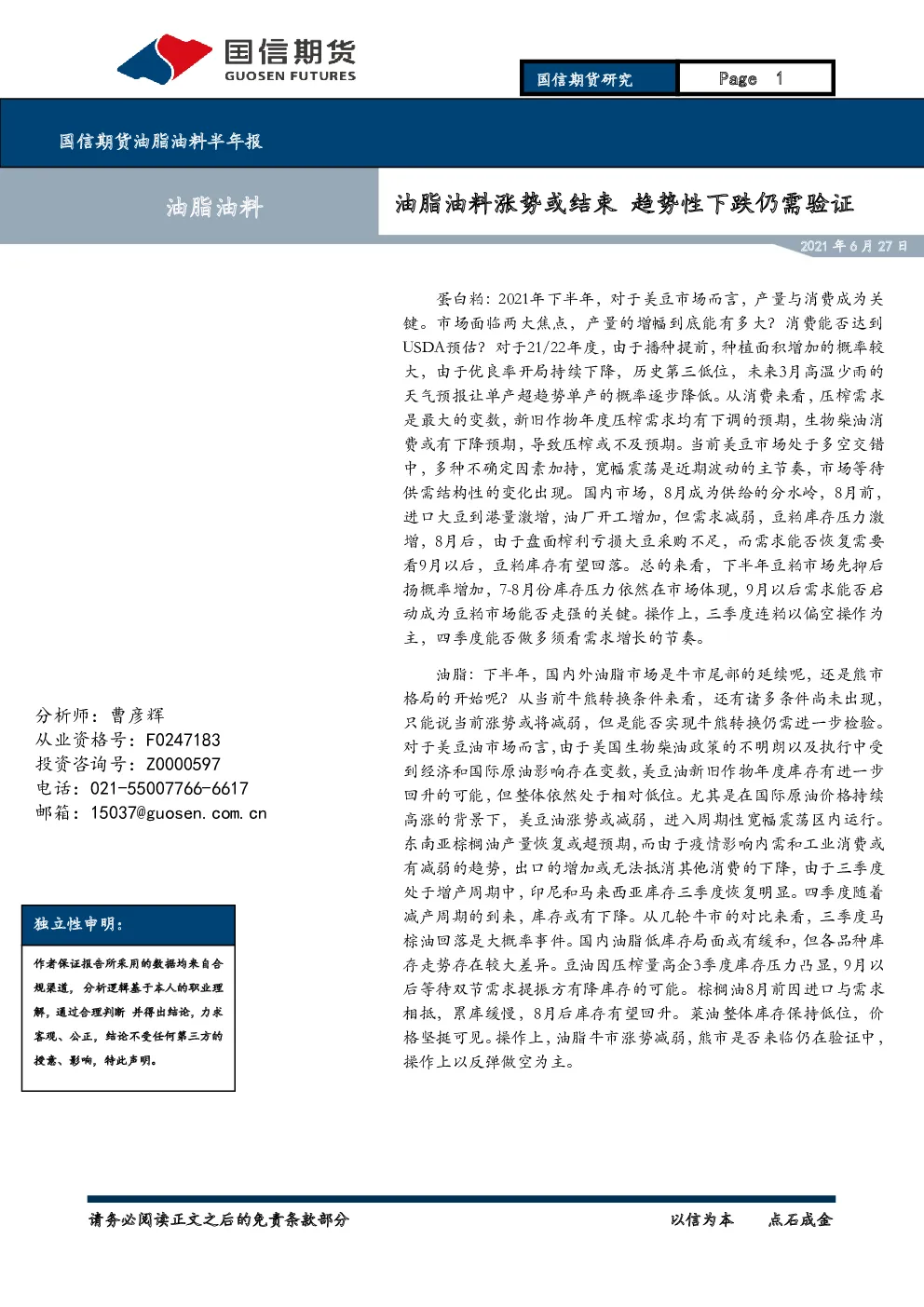 报告封面