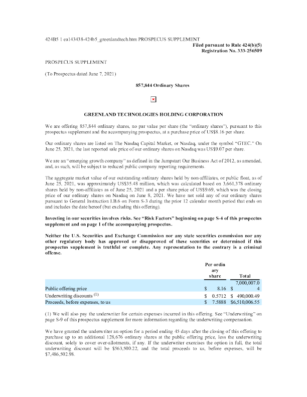 格陵兰收购美股招股说明书(2021-06-29版)