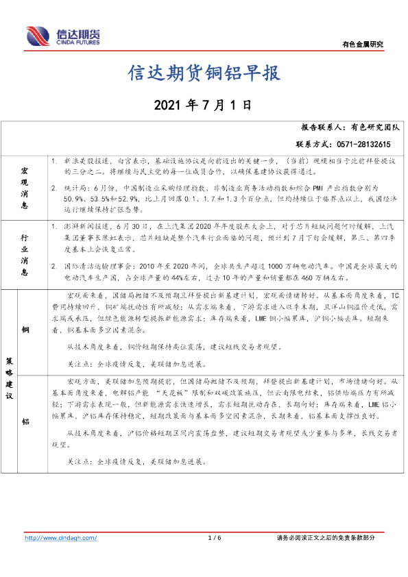 铜铝早报