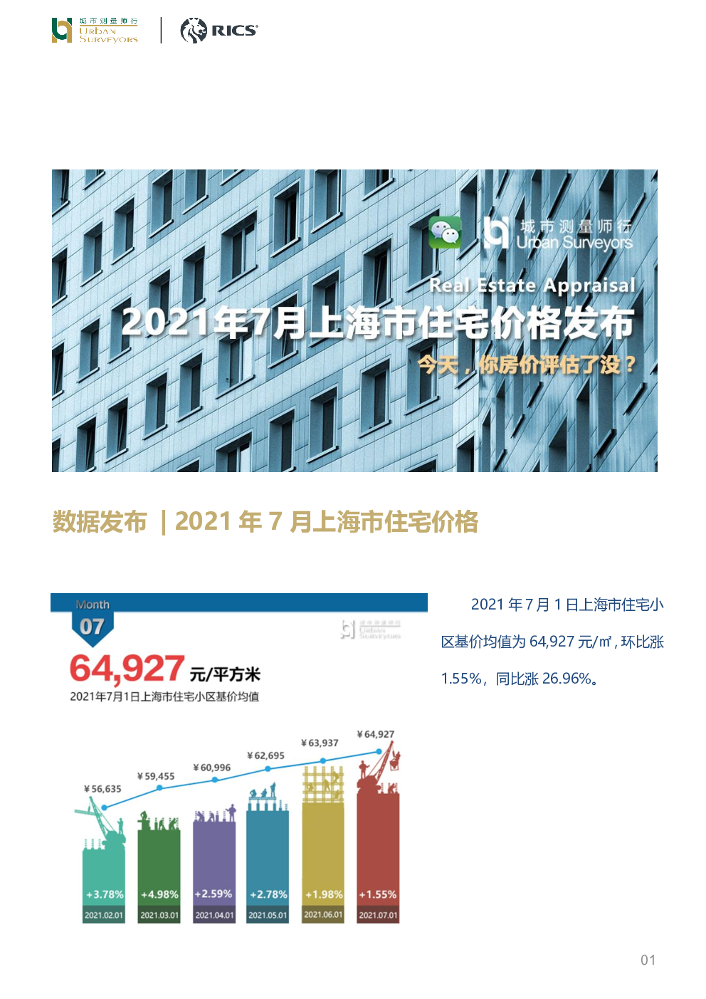 房地产行业2021年7月上海市住宅价格发布:今天,你房价评估了没?