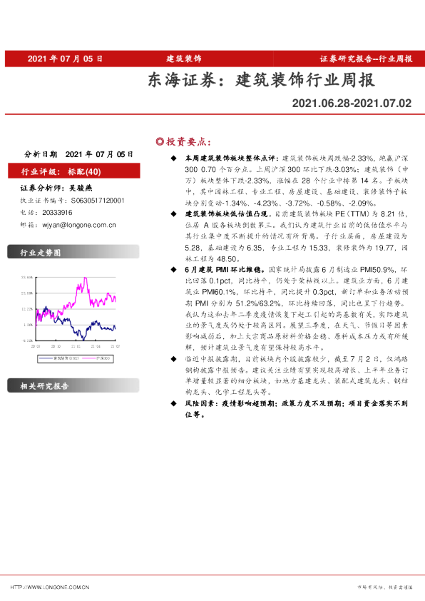 建筑装饰行业周报