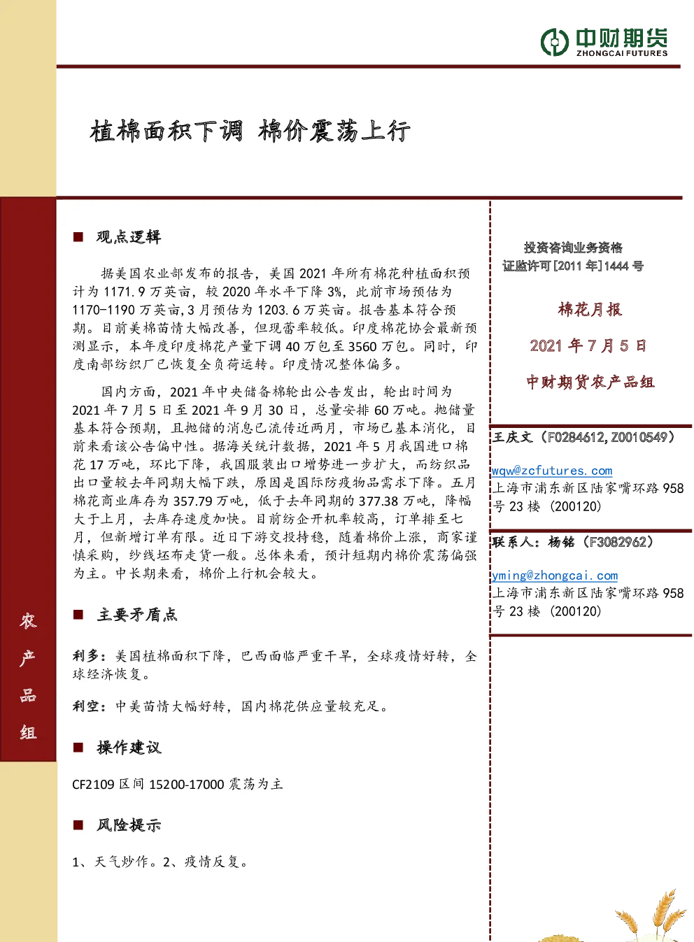 报告封面