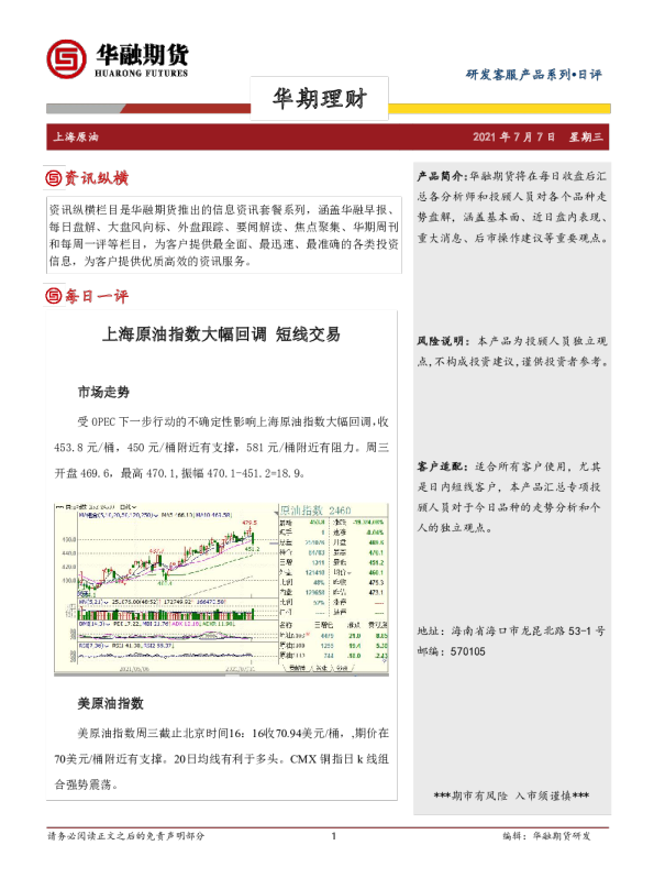 华期理财原油日评