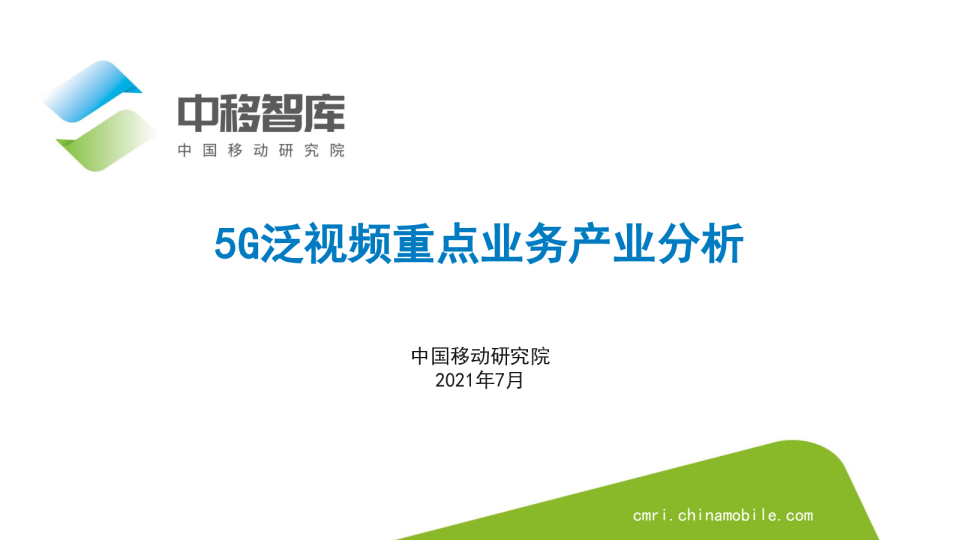 5G泛视频重点业务产业分析