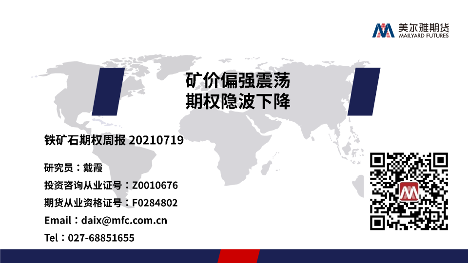 矿价偏强震荡，期权隐波下降