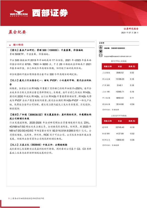 晨会纪要