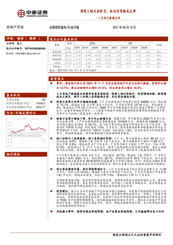 销售大幅走弱转负，板块有望触底反弹