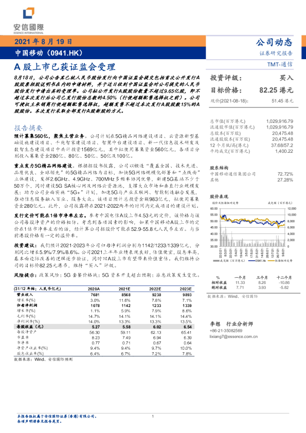 A股上市已获证监会受理