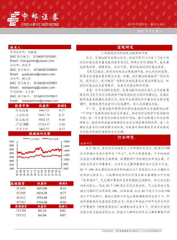 晨会纪要