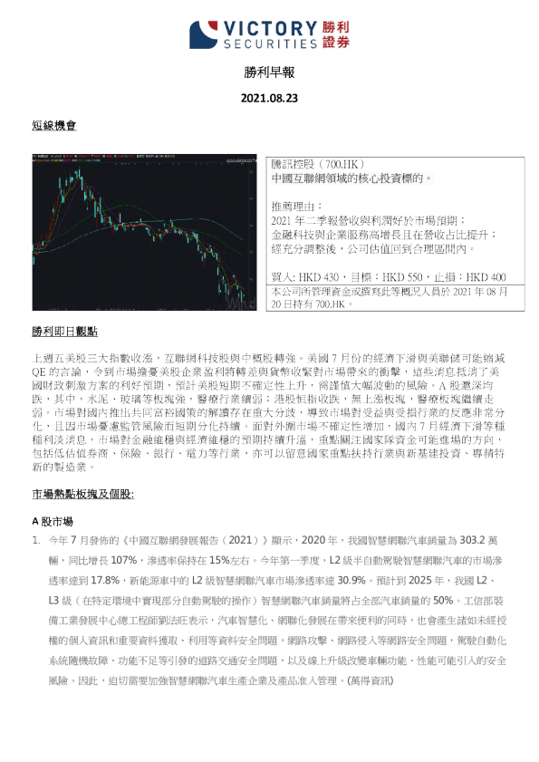 胜利证券早报