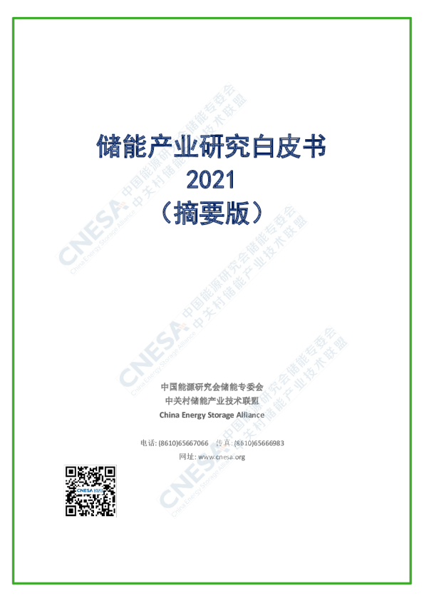 储能产业研究白皮书 2021
