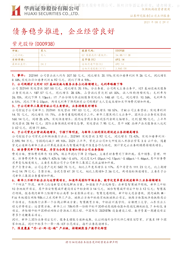 债务稳步推进，企业经营良好