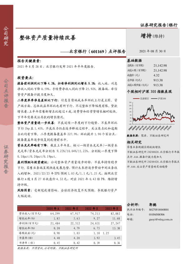 点评报告：整体资产质量持续改善