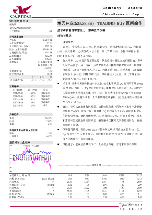 成本和新管道带来压力，静待竞争改善