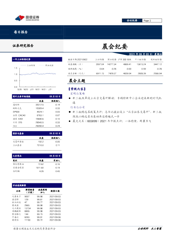 国信证券晨会纪要