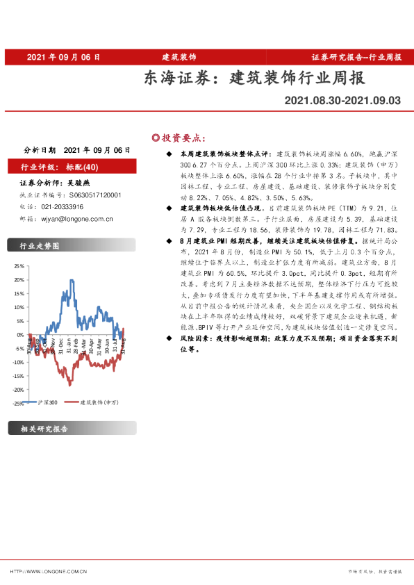建筑装饰行业周报