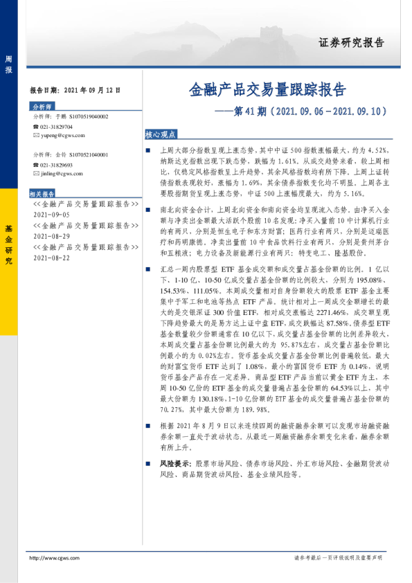 金融产品交易量跟踪报告