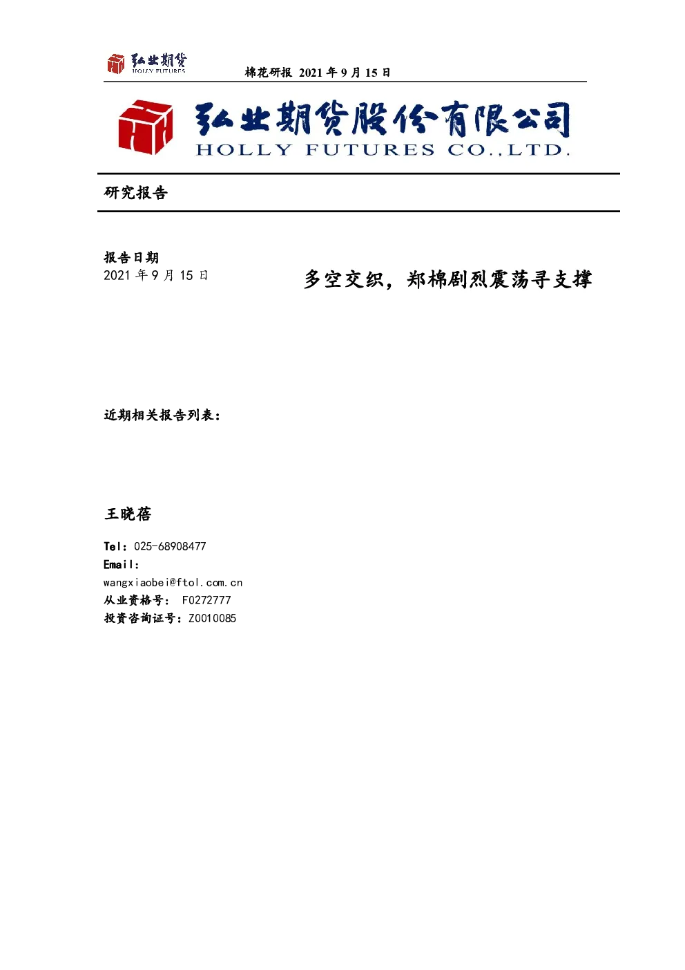 报告封面