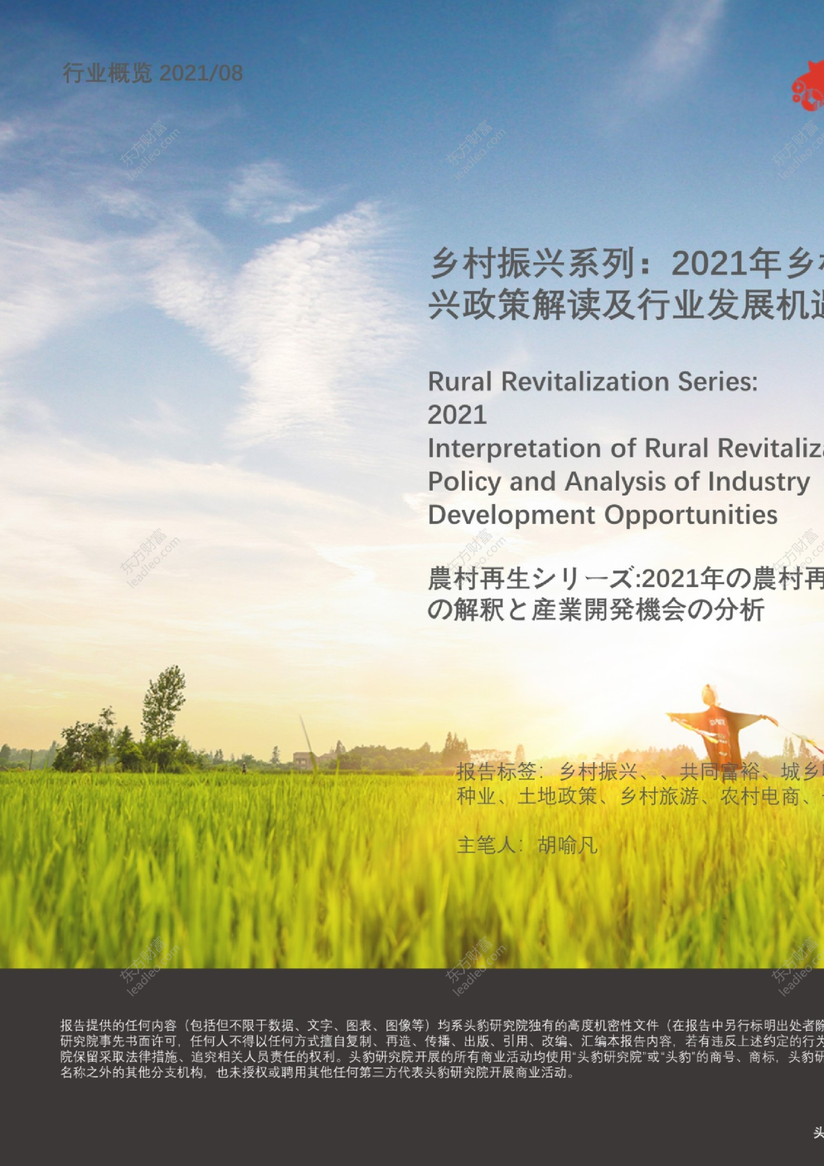 乡村振兴系列：2021年乡村振兴政策解读及行业发展机遇分析
