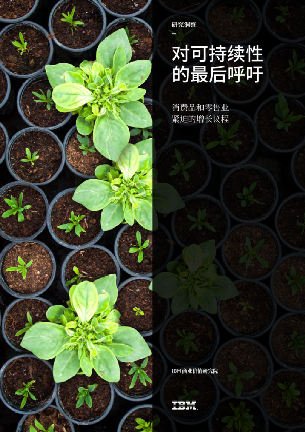 对可持续性的最后呼吁：消费品和零售业紧迫的增长议程