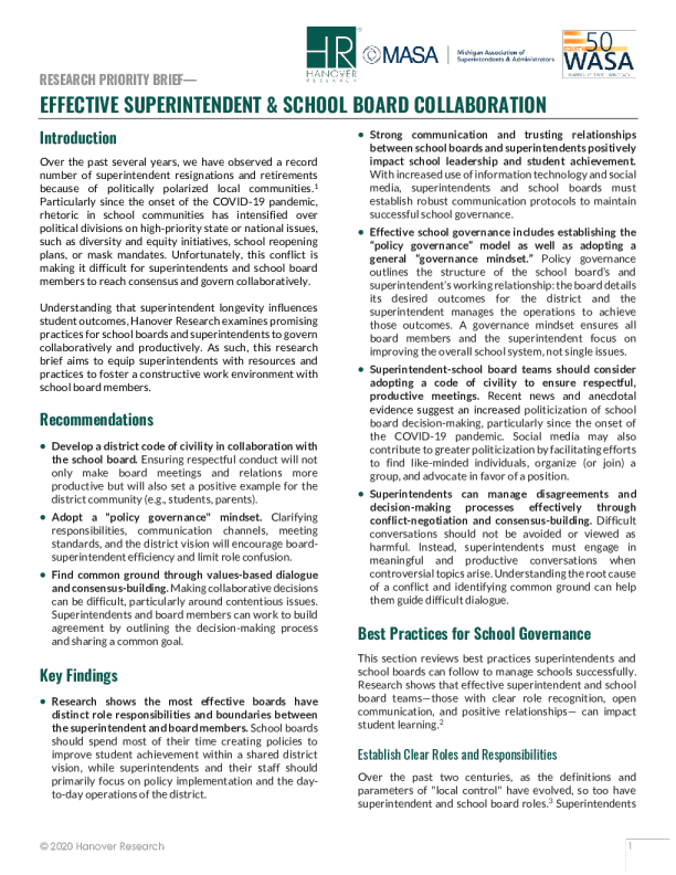 有效的校长和学校董事会合作
