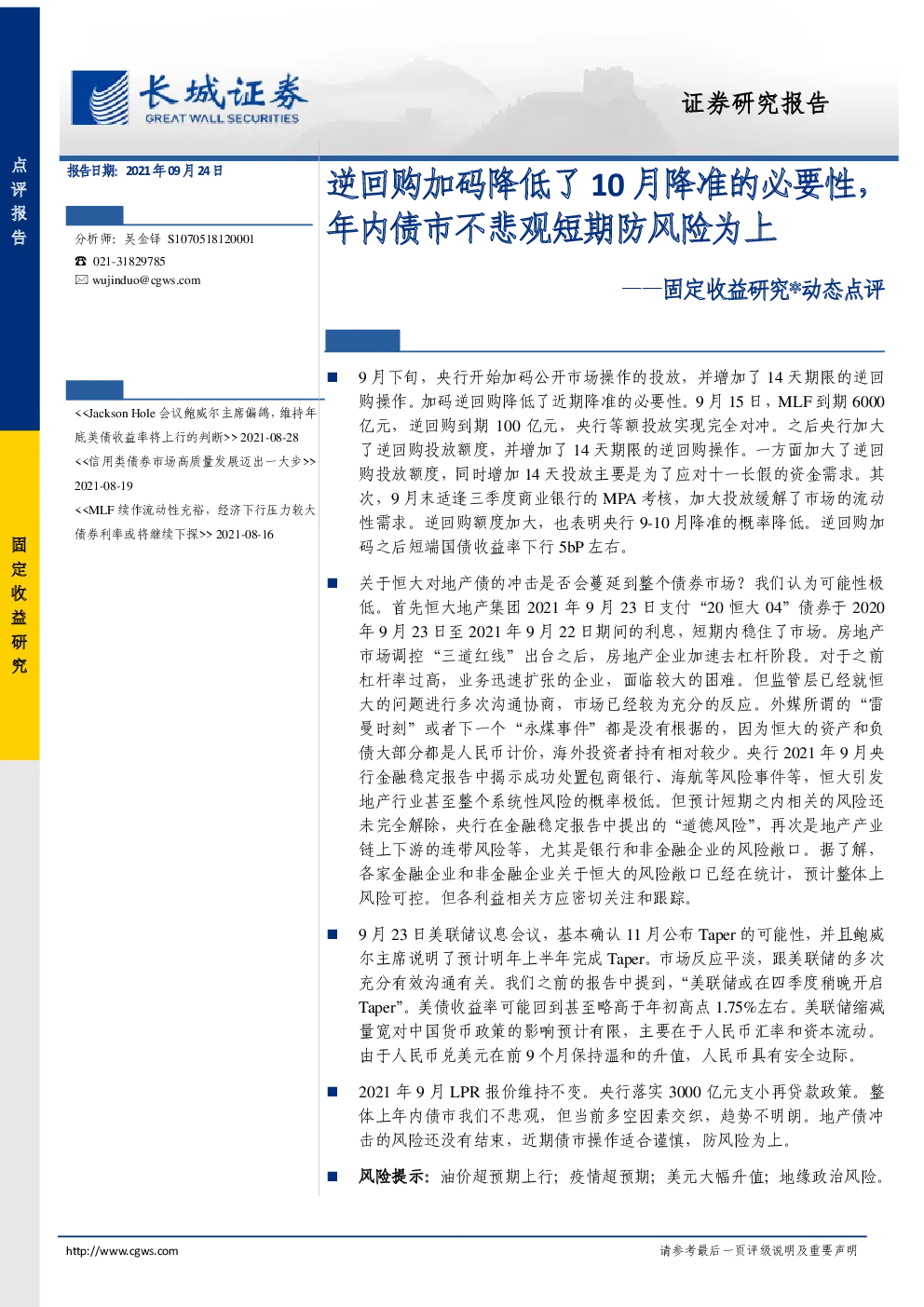 报告封面