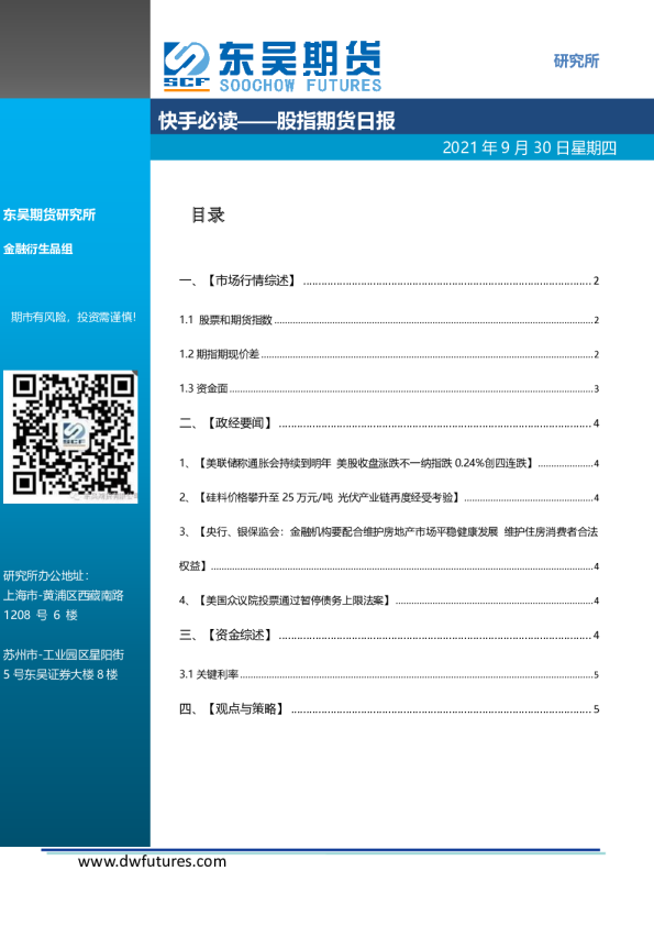 股指期货日报