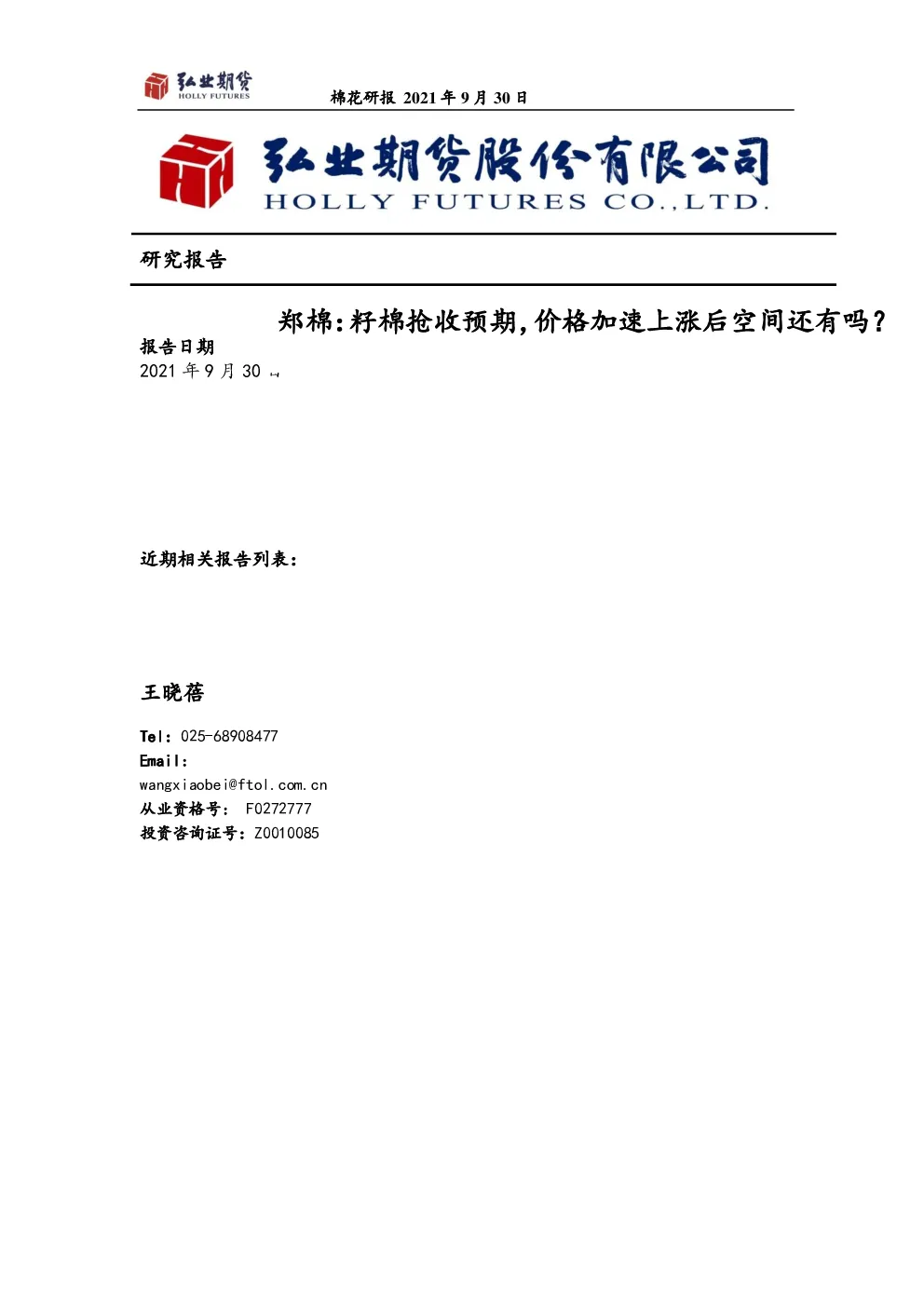 报告封面